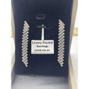 Luxury Crystal Dangle Drop Earrings 2 Ways To Wear New